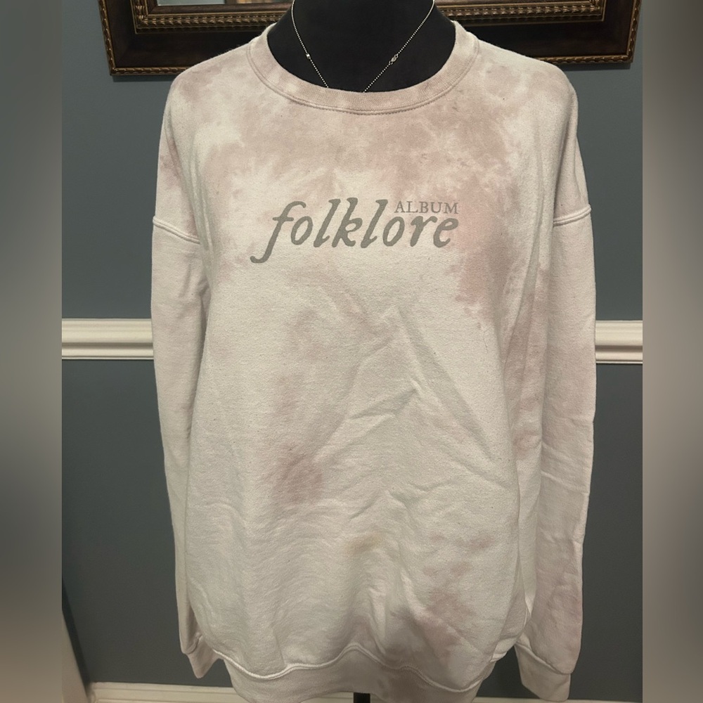 Taylor Swift Folklore grey and white pullover Sweatshirt size large